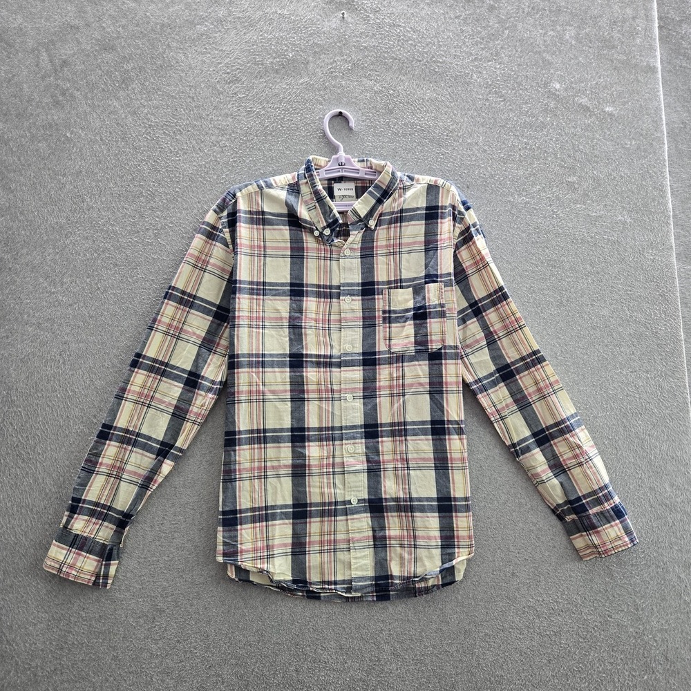 J.crew Men Button Up Shirt L Multicolor Plaid Indian Madras Slim